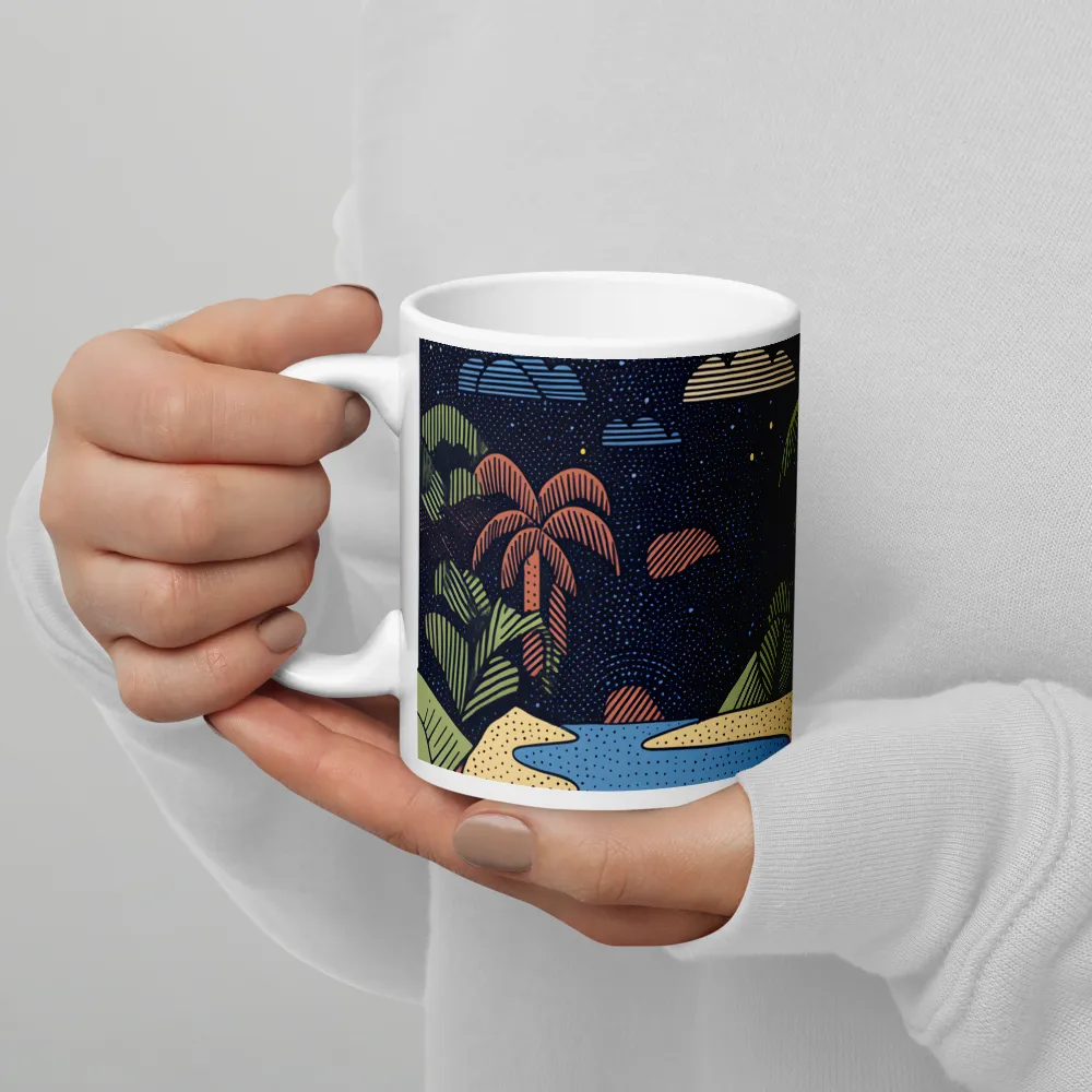 Whimsical Nightscape | Mug with White inside | 11 oz