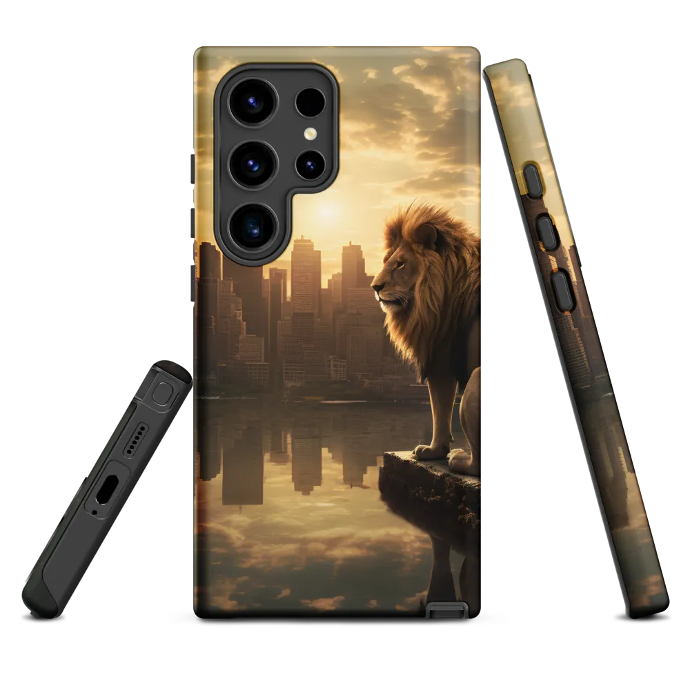 The Lion's Gaze Over the Urban Symphony