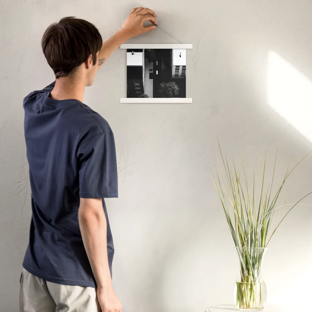 Urban Serenity from Above | Poster With White Wood Hanger | 10″×10″