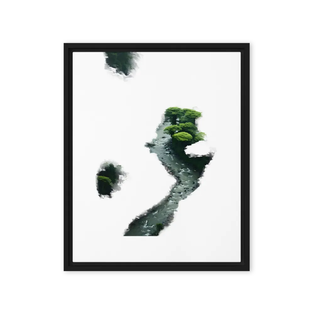 Whispers of the Green River | Canvas with Black Frame | 16″×20″