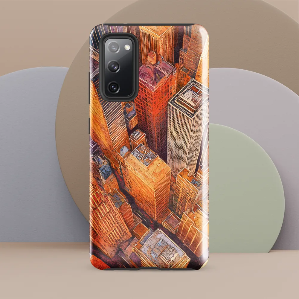 Urban Symphony in Orange and Purple