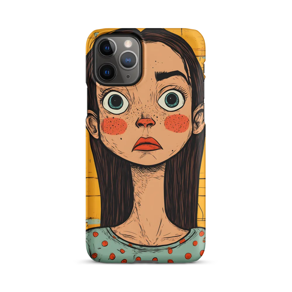 Wide-Eyed Portrait on Distressed Yellow Planks