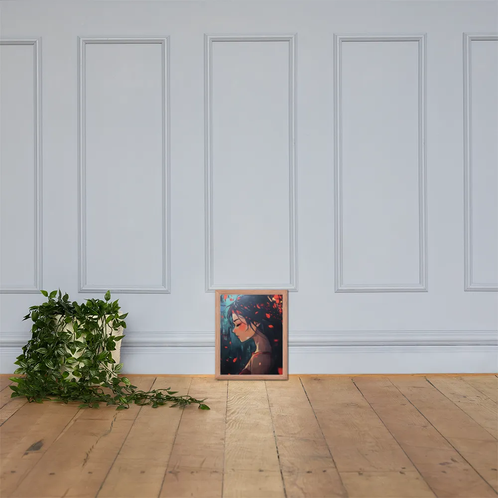 Whispers of Melancholy | Poster with Red oak Frame | 11″×14″