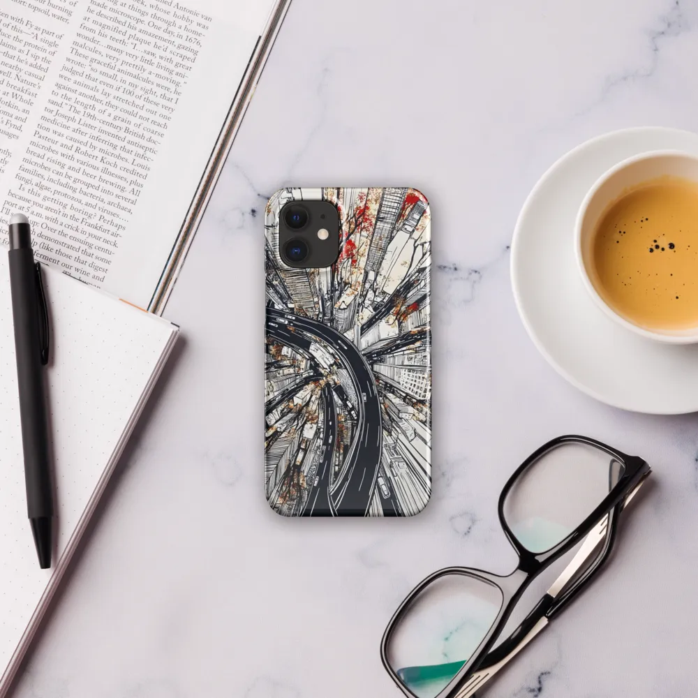 Urban Symphony: Aerial View of Life | Phone Case |  12 Mini | Snap Case | Glossy