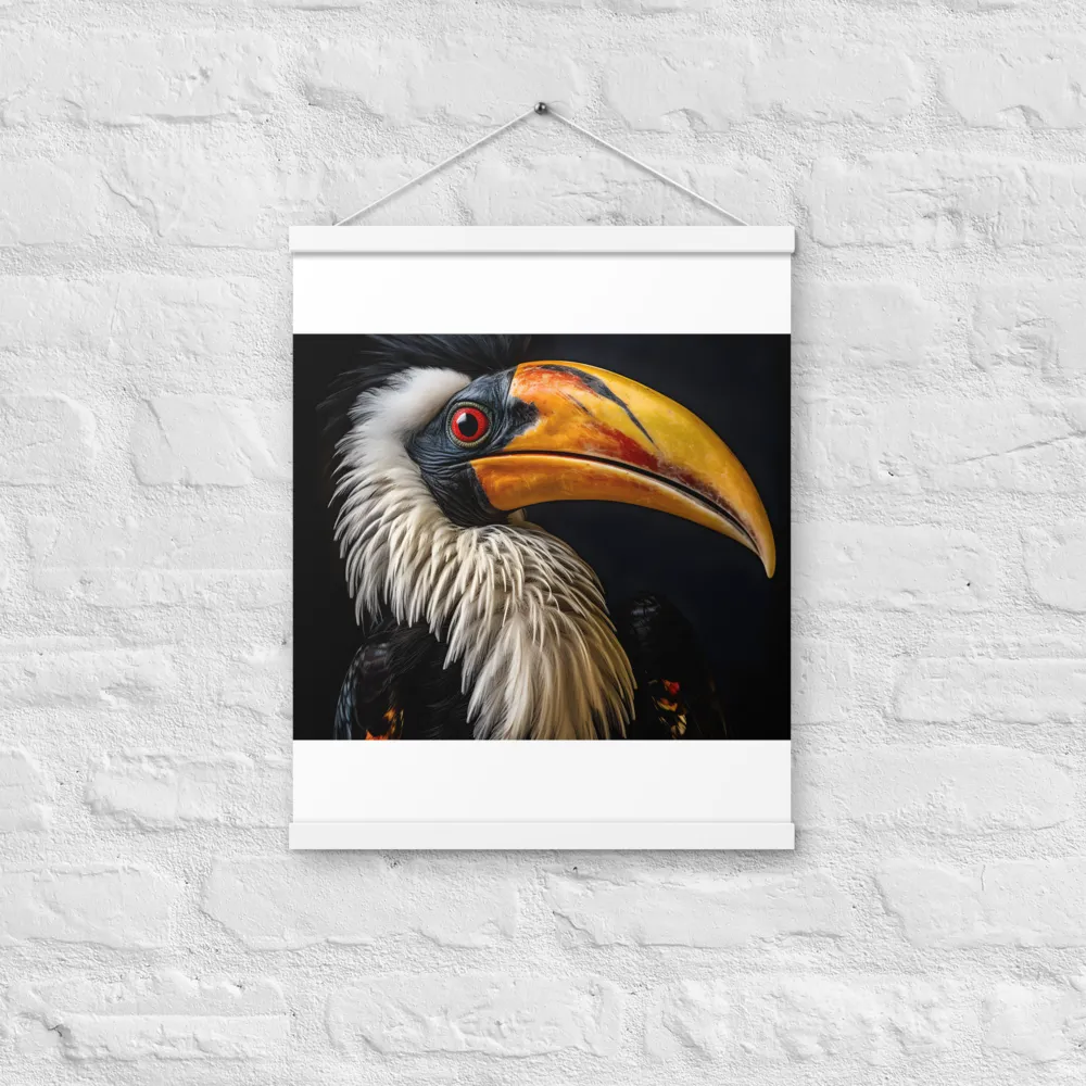 Majestic Hornbill Portrait | Poster With White Wood Hanger | 16″×20″