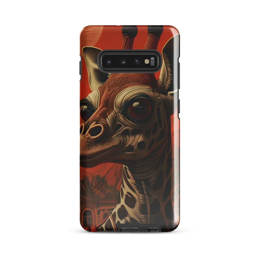 Whimsical Giraffe in an Orange Dreamscape | Phone Case |  S10 Plus | Tough Case | Glossy