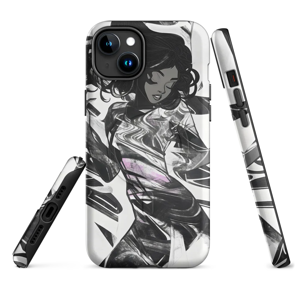 Fluid Grace: The Dance of Shadows | Phone Case |  15 Plus | MagSafe® Tough Case | Matte