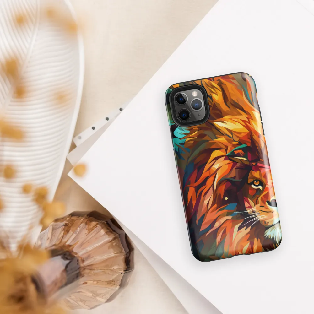 Majestic Gaze: The Polygonal Lion | Phone Case |  11 Pro Max | Tough Case | Glossy