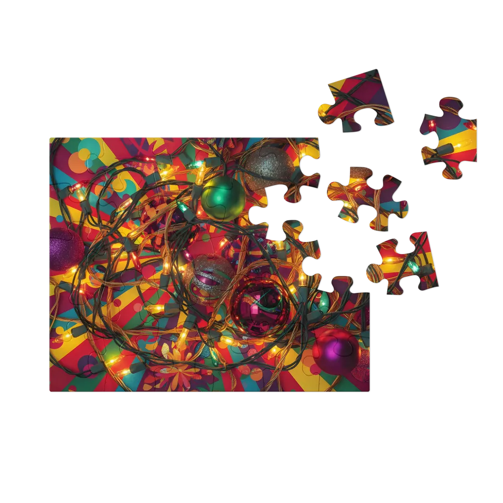 Holiday Lights & Ornaments 
 Jigsaw Puzzle in Tin Box