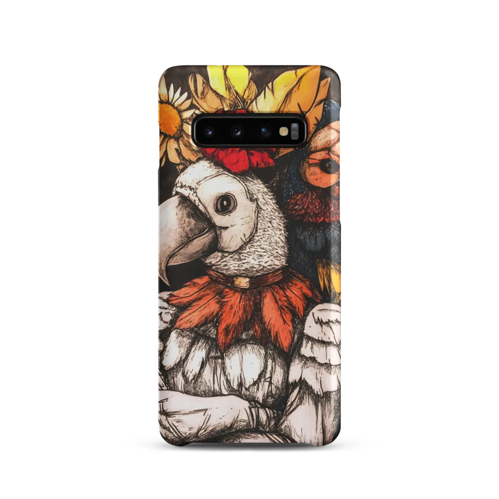 The Surreal Guardian: A Dance of Feathers and Flowers