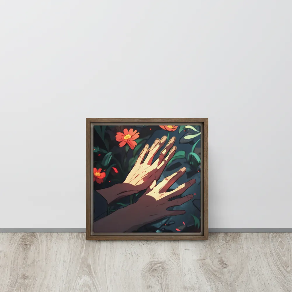 Whispers of Nature | Canvas with Brown Frame | 12″×12″