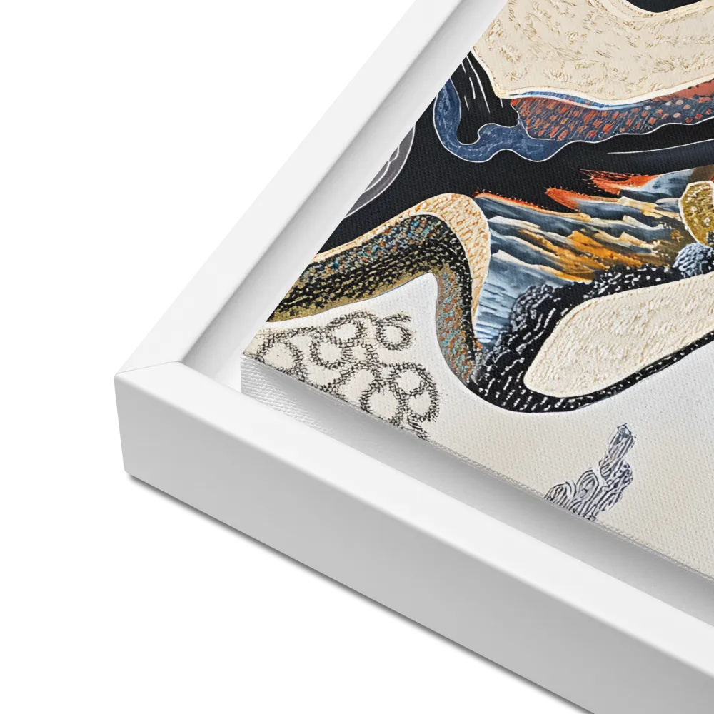 Flow of Tranquility | Canvas with White Frame | 16″×16″