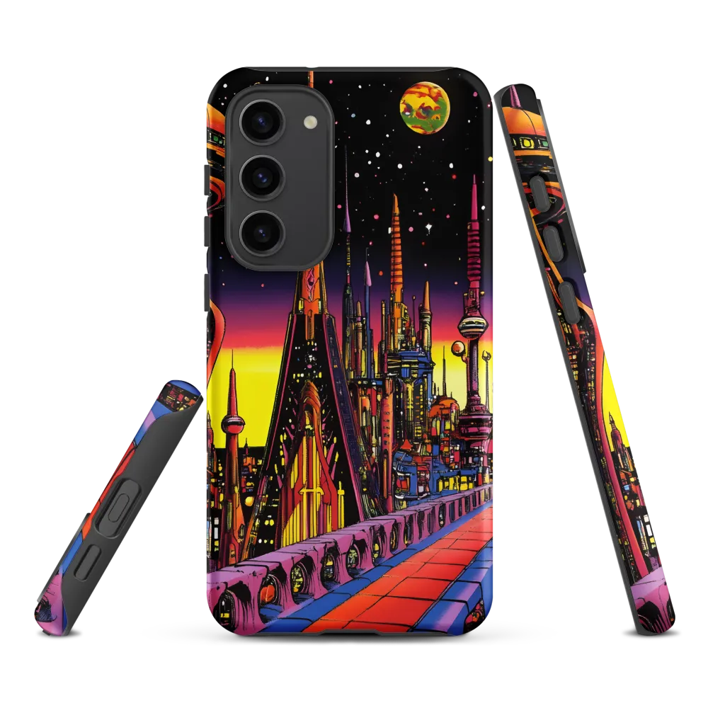 Futuristic Cosmos: A Journey Through Neon Cities | Phone Case |  S23 Plus | Tough Case | Matte