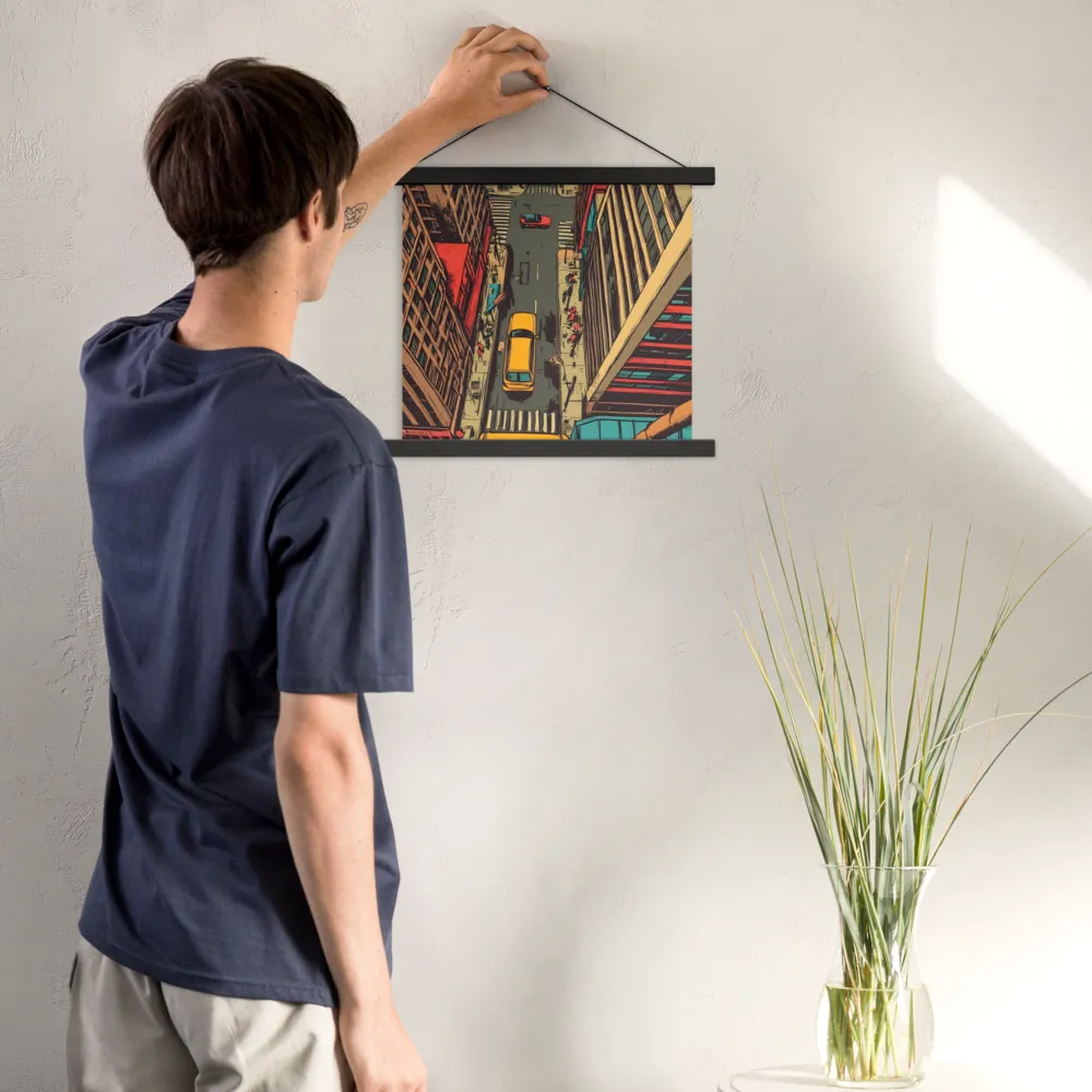 Urban Symphony | Poster With Black Wood Hanger | 14″×14″