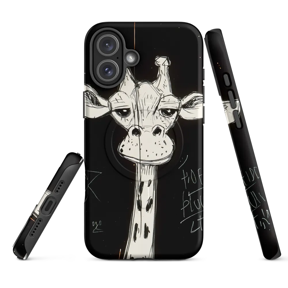 Whimsical Giraffe in Ink