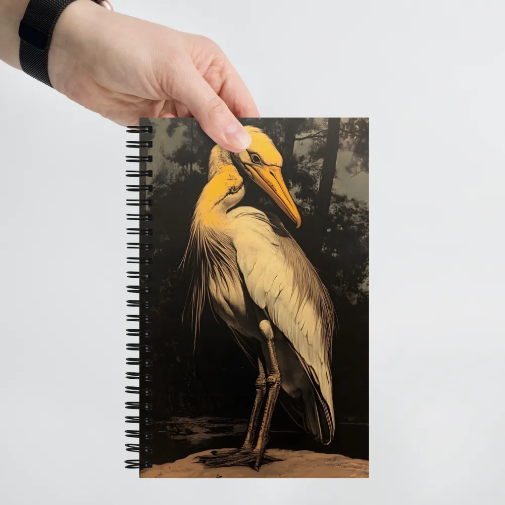 Majestic Egret in Twilight | Spiral Notebook