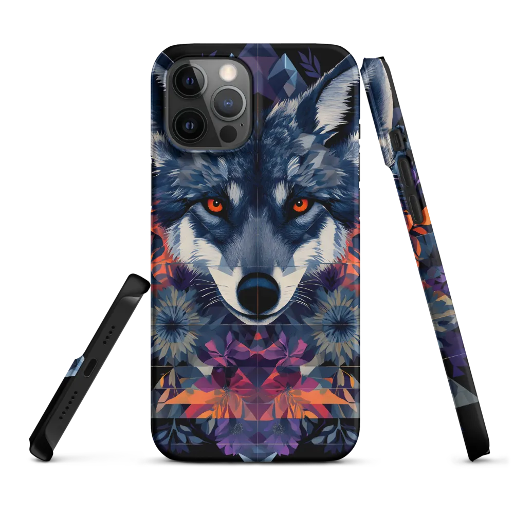 Mystical Wolf Amidst Floral Geometry
