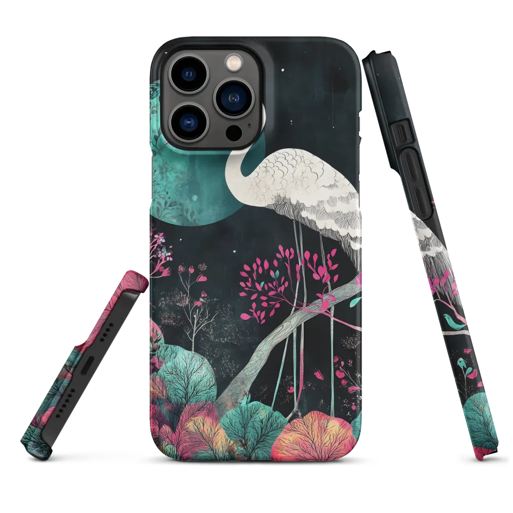 Ethereal Presence: Heron in a Floral Dreamscape | Phone Case |  13 Pro Max | Snap Case | Matte
