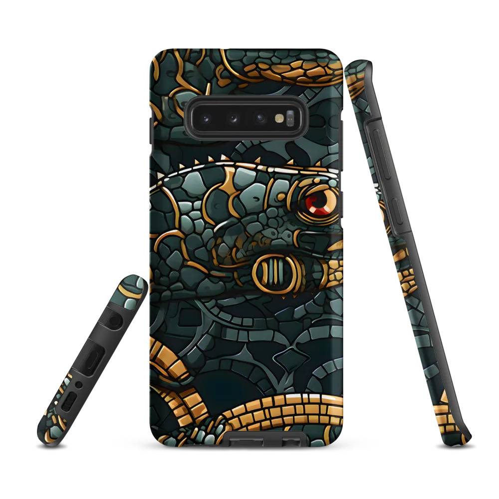 Reptilian Elegance: A Digital Art Nouveau Tapestry