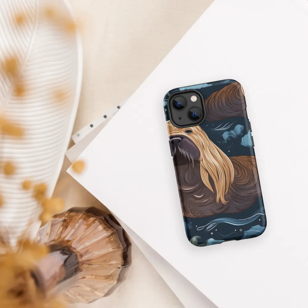 Whimsical Walruses in Deep Blue