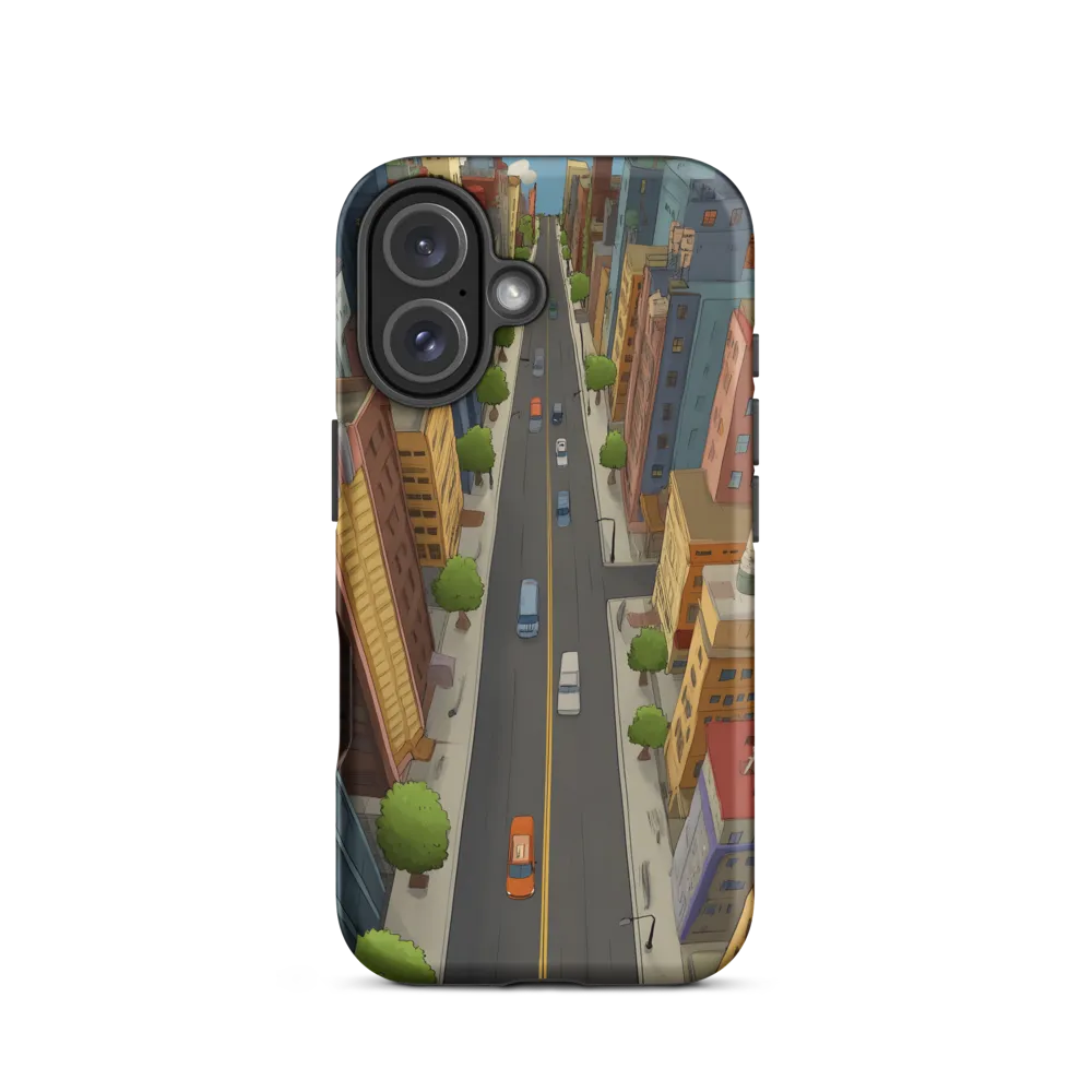 Aerial Whimsy: A Colorful Cityscape | Phone Case |  16 | Tough Case | Matte