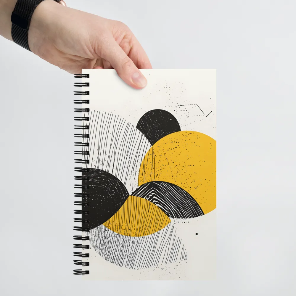 Dynamic Harmony in Black and Yellow | Spiral Notebook