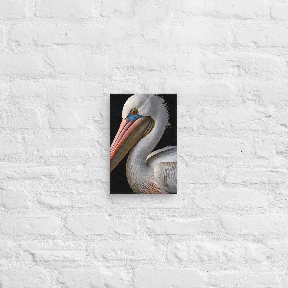 Elegance in White: The Pelican | Canvas | 8″×12″