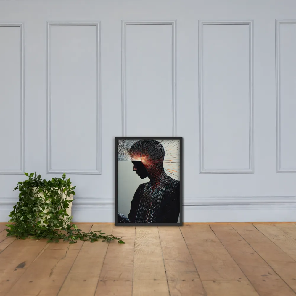Radiant Reflection: An Abstract Journey of Thought | Poster with Black Frame | 18″×24″