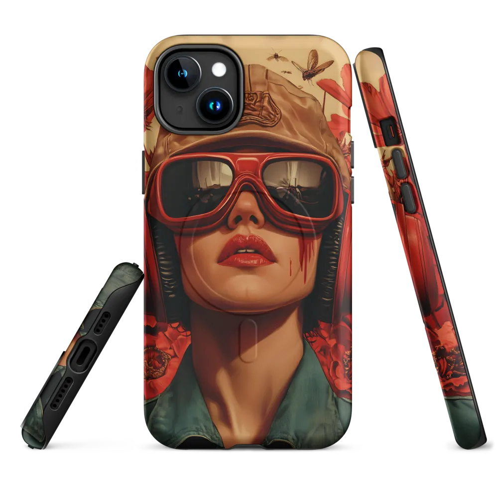 Defiant Portrait in a Floral Realm | Phone Case |  15 Plus | MagSafe® Tough Case | Matte