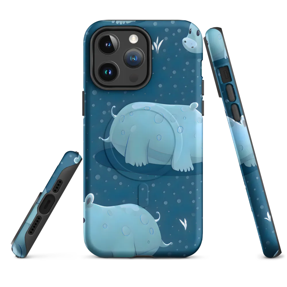 Whimsical Hippo Play | Phone Case |  14 Pro Max | MagSafe® Tough Case | Matte
