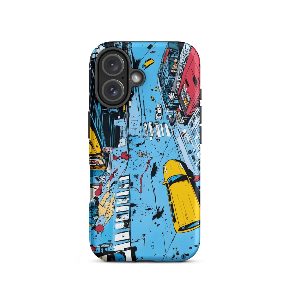 Urban Chaos: Aerial View of City Life | Phone Case