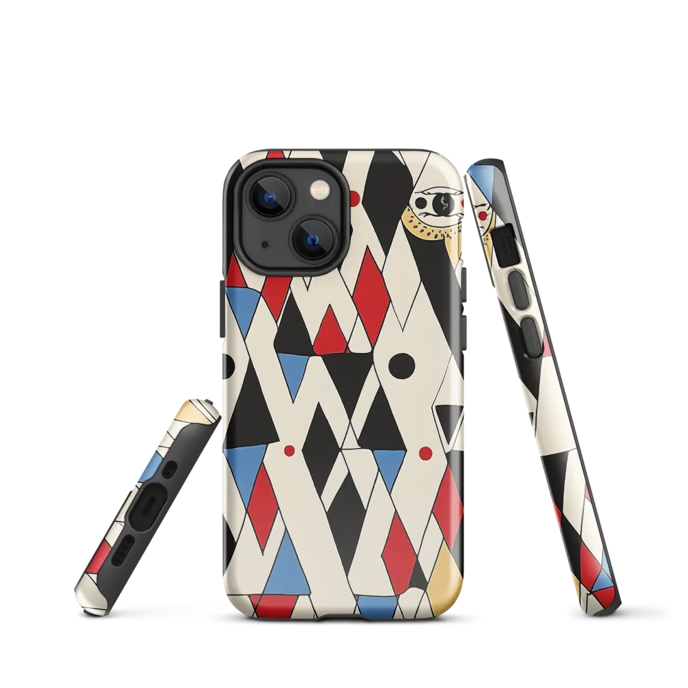 Dynamic Geometric Symphony | Phone Case |  13 mini | Tough Case | Glossy