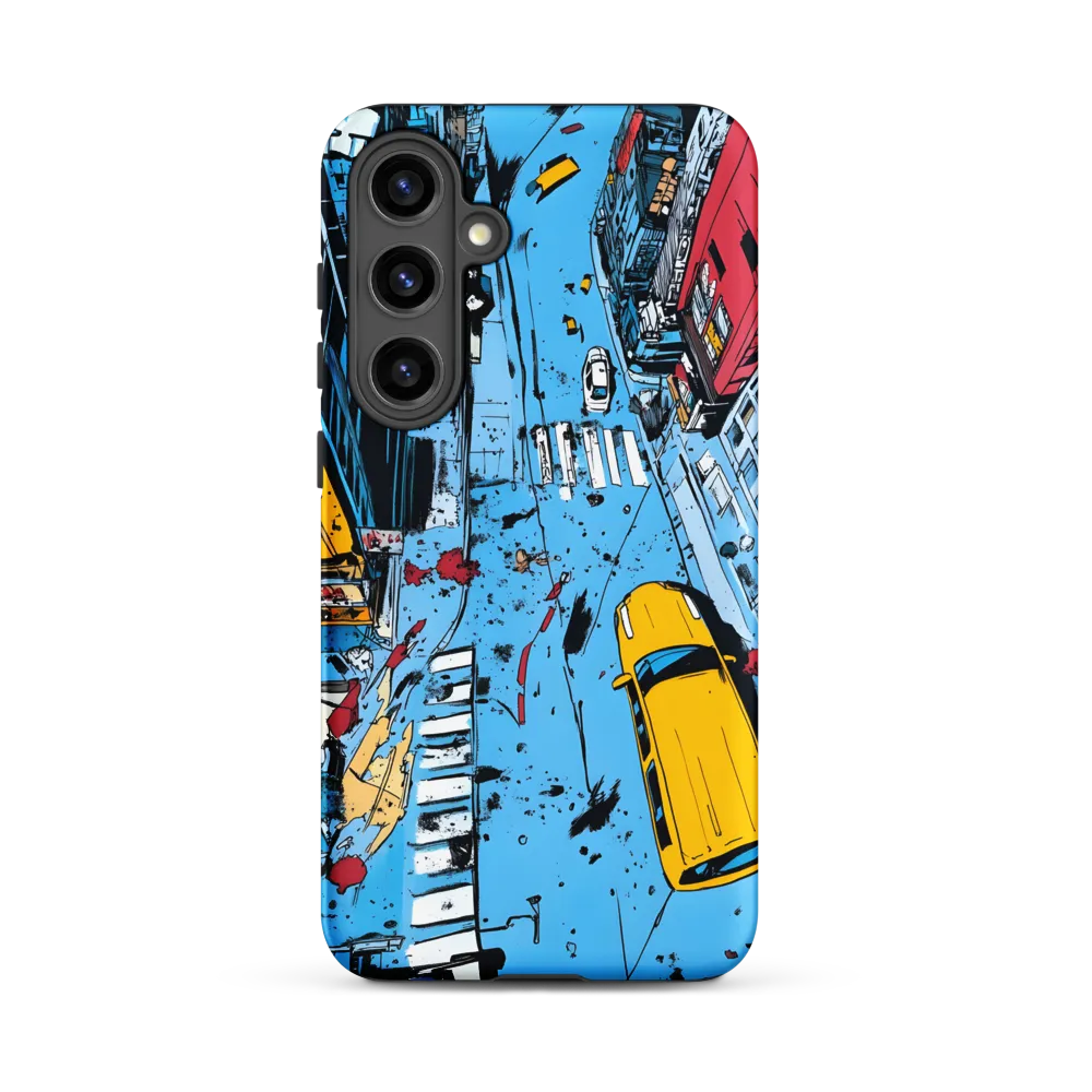 Urban Chaos: Aerial View of City Life | Phone Case |  S24 Plus | Tough Case | Matte
