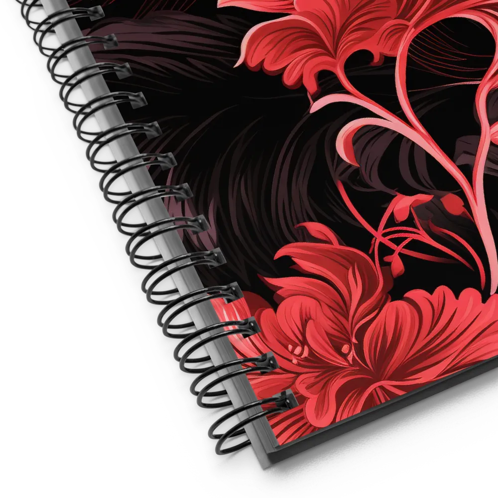 Tropical Elegance in Red | Spiral Notebook