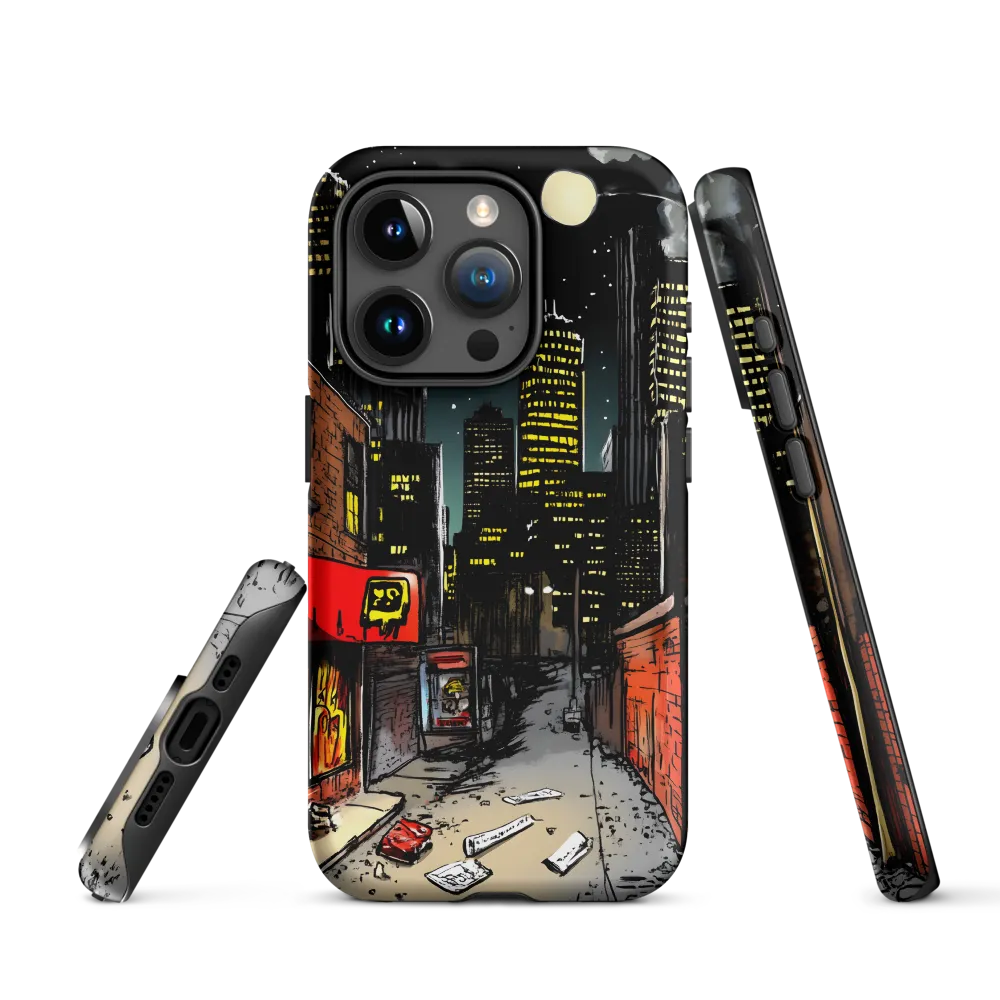 Nocturnal Cityscape: The Hidden Alley | Phone Case |  15 Pro | Tough Case | Matte