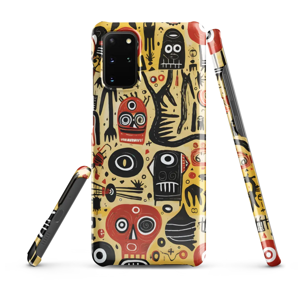 Abstract Encounters: A Dance of Faces and Symbols | Phone Case |  S20 Plus | Snap Case | Glossy