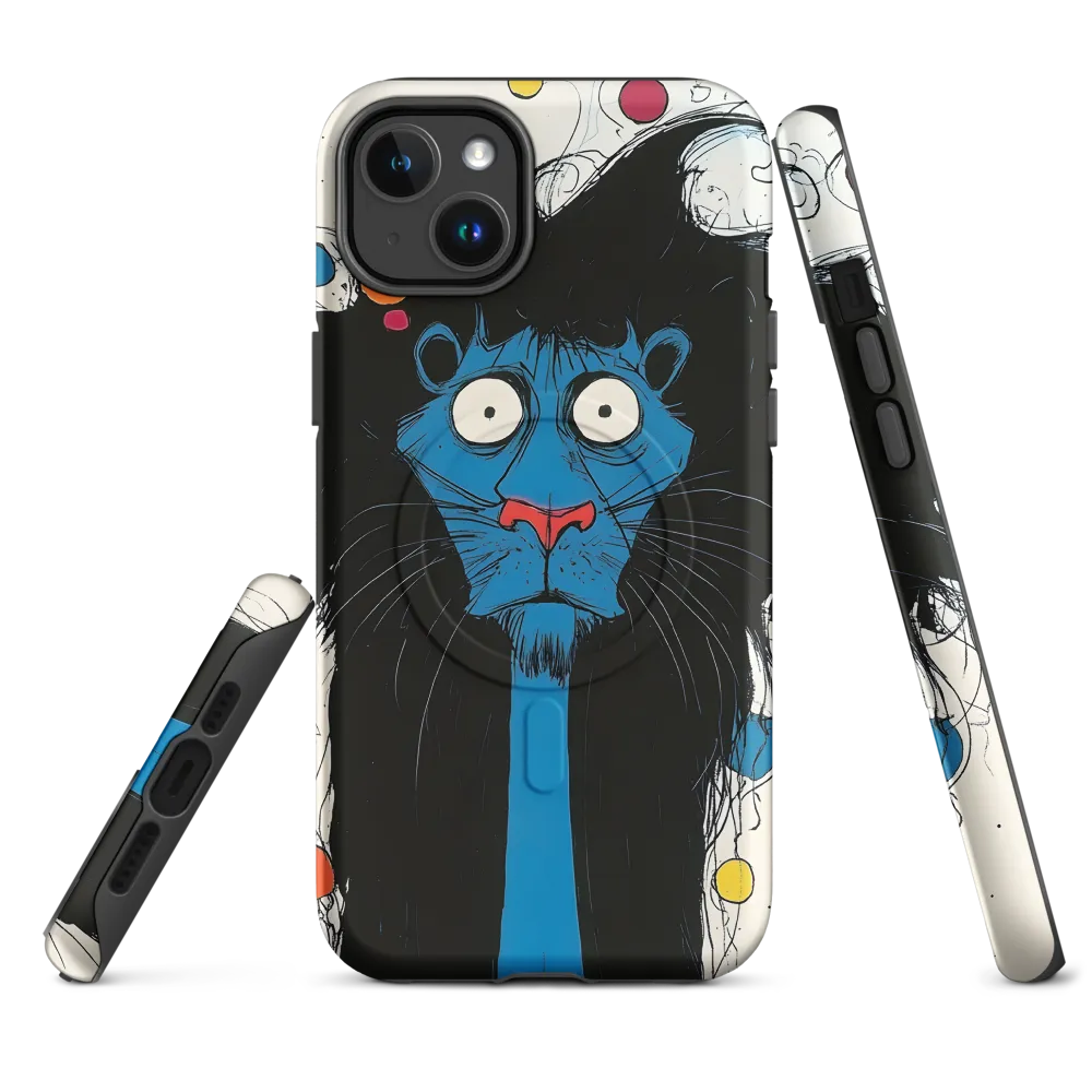 Whimsical Blue Lion