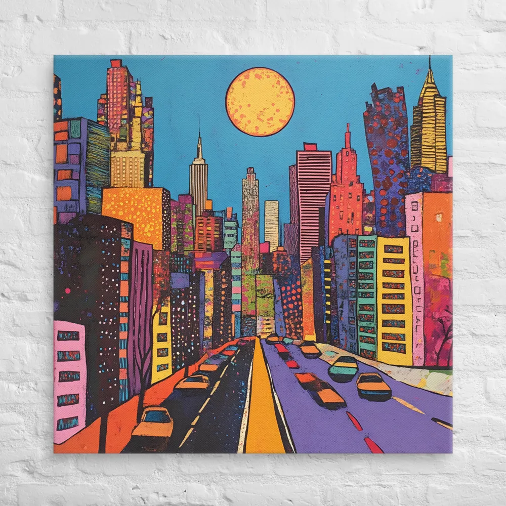 Urban Vibrance: A Pop Art Cityscape | Canvas | 37″×37″