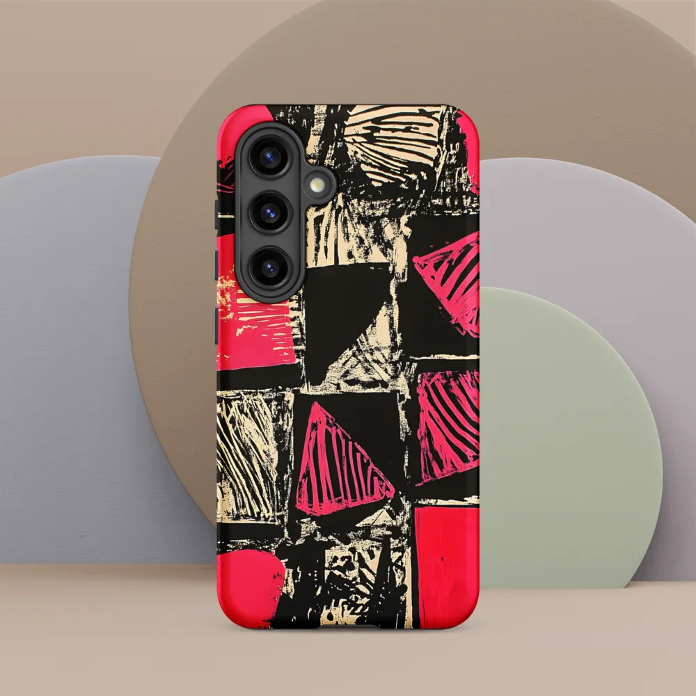 Geometric Symphony in Pink and Black