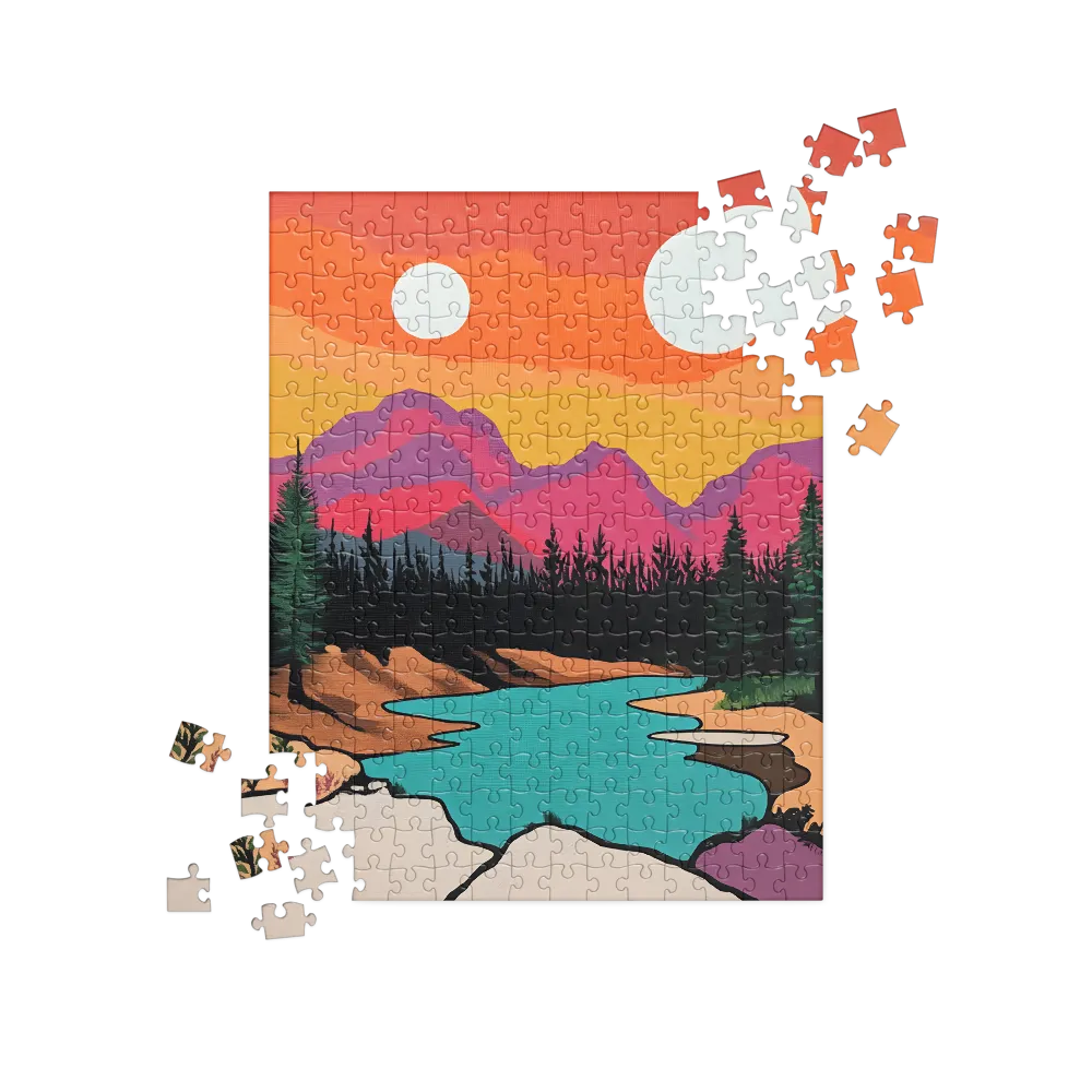 Dual Suns Over Serene Waters | Jigsaw Puzzle | 252/520 pieces