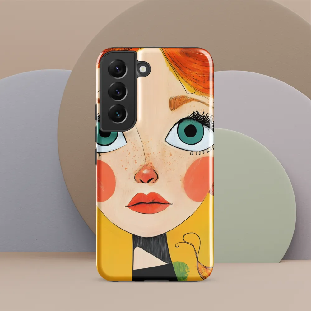 Whimsical Portrait of a Girl | Phone Case |  S22 | Tough Case | Glossy