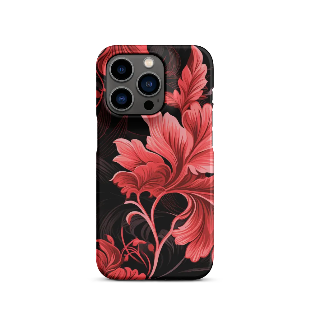 Tropical Elegance in Red | Phone Case |  14 Pro | Snap Case | Matte