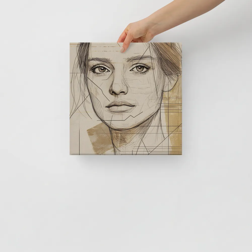 Geometric Elegance: A Modern Portrait | Canvas | 12″×12″