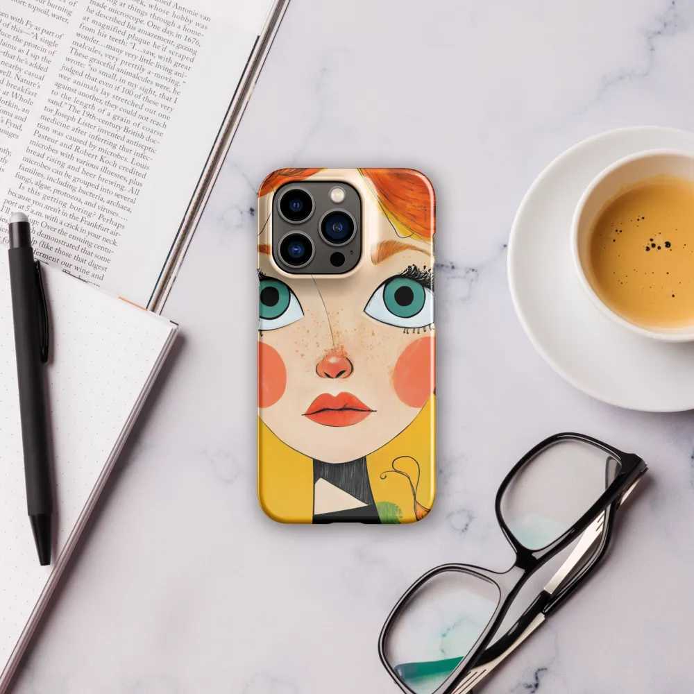 Whimsical Portrait of a Girl | Phone Case |  14 Pro | Snap Case | Glossy