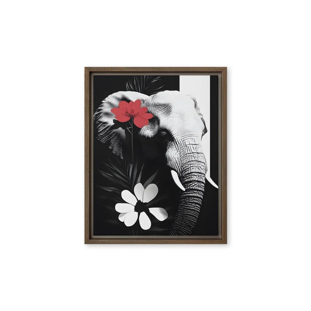Elephant Harmony | Canvas with Brown Frame | 11″×14″