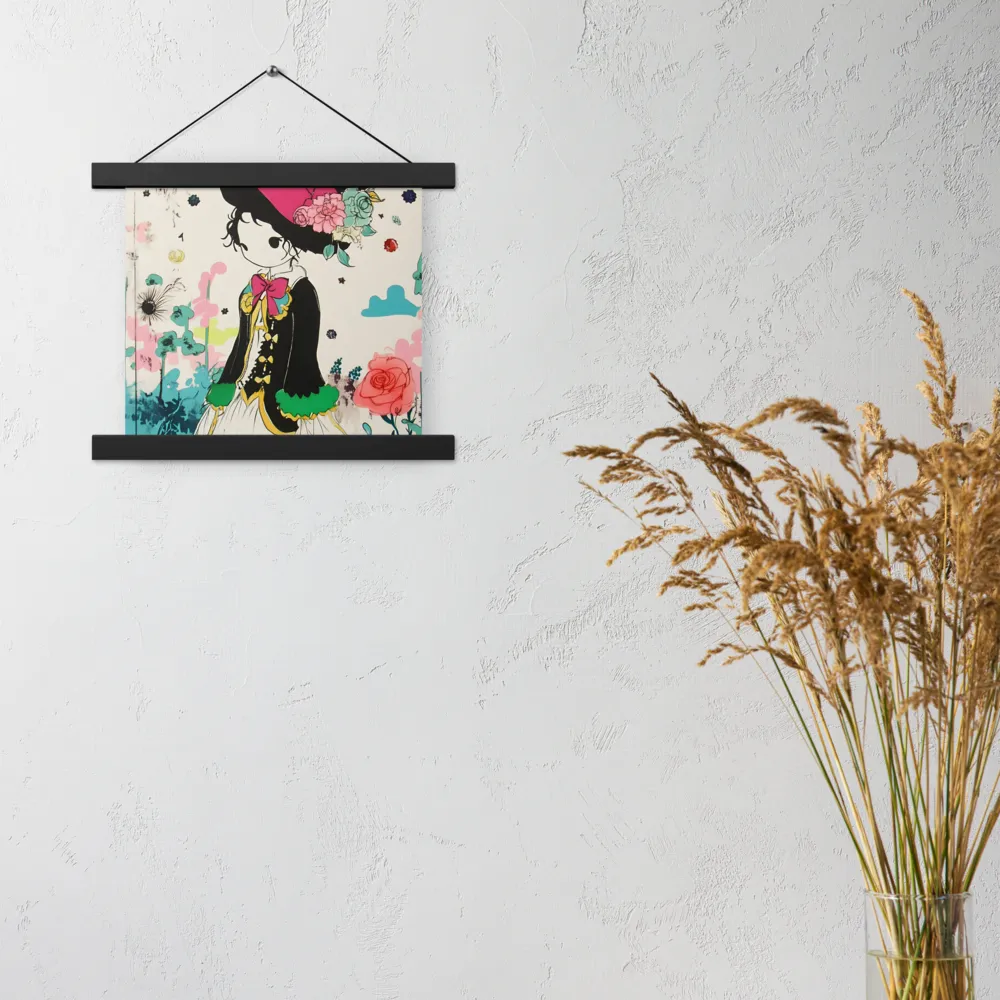 Whimsical Garden Reverie | Poster With Black Wood Hanger | 10″×10″