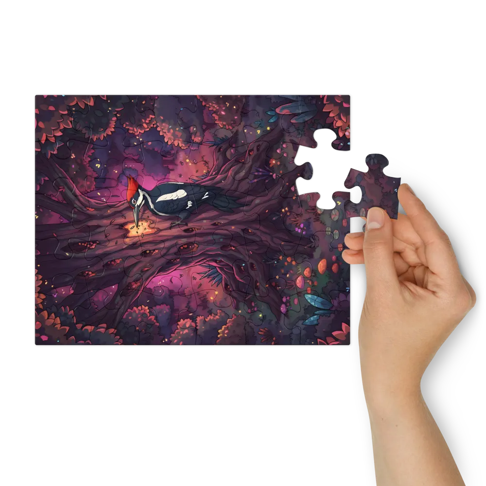 Enchanted Woodpecker 
 Jigsaw Puzzle in Tin Box