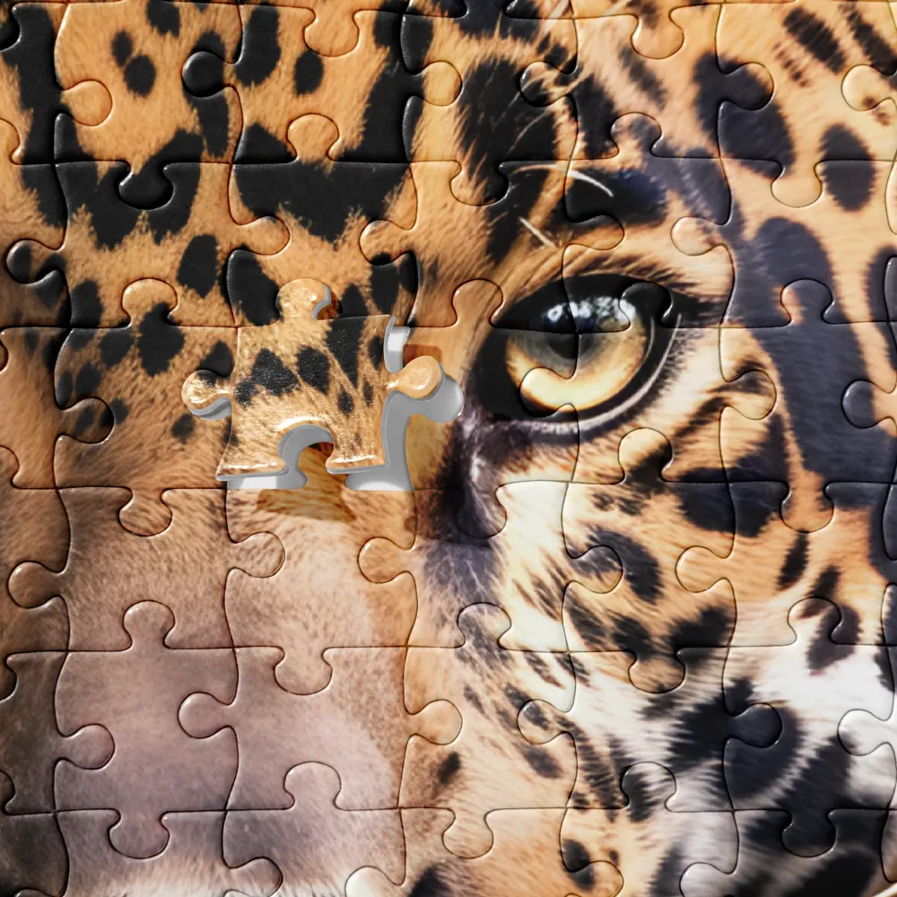 The Intensity of Nature: A Jaguar’s Gaze | Jigsaw Puzzle | 520 pieces