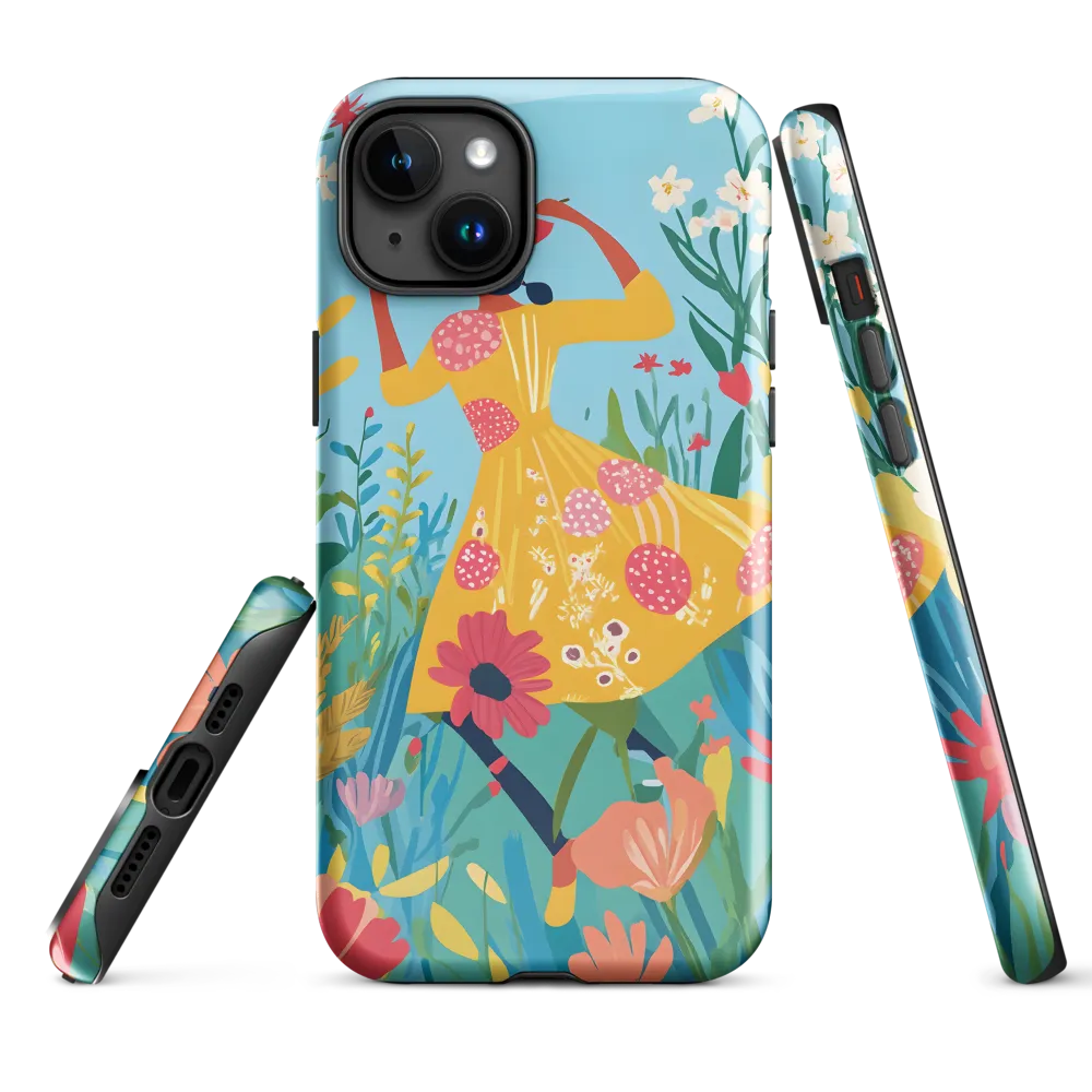 Dancing Among Blossoms | Phone Case |  15 Plus | Tough Case | Glossy