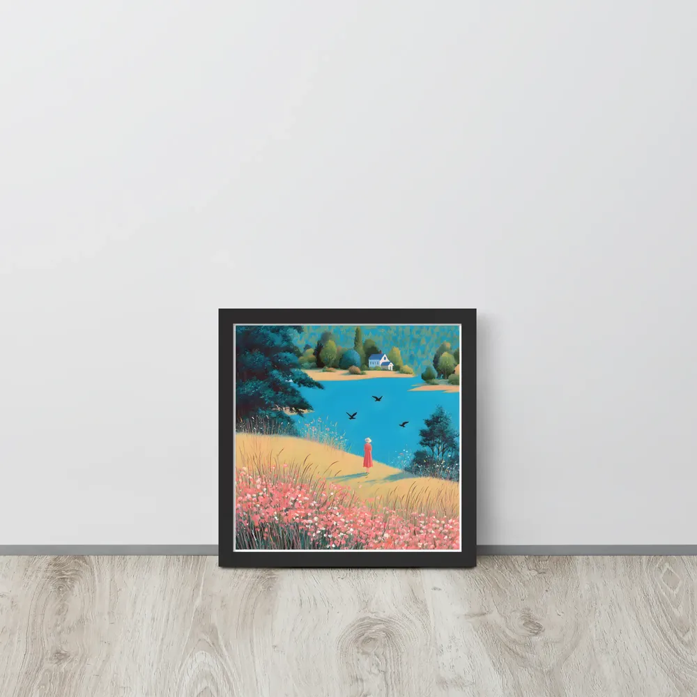 Lakeside Reverie 
 Poster with Black Frame | 12″x 12″